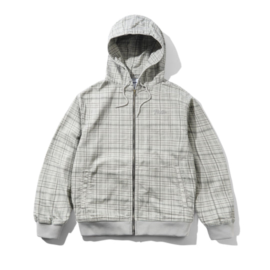 Hooded Work Jacket, Grey Plaid