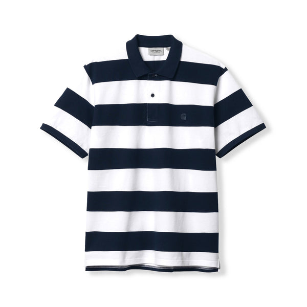 Carhartt WIP Dampier Pique Polo, Atom Blue / White