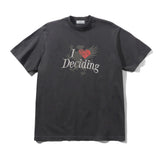 I Heart Deciding Tee, Washed Black