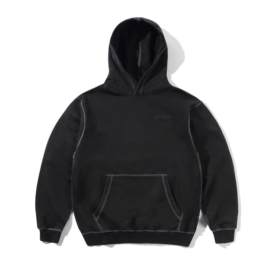Inside Out Pullover Hood, Washed Black