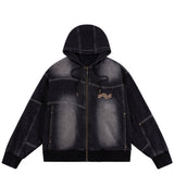 Hooded Utility Jacket, Sandblasted Black