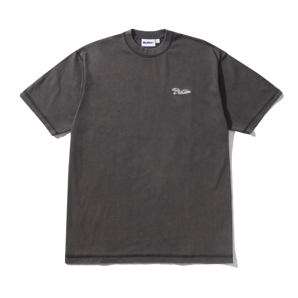 Jive Overlock Stitch Tee, Distressed Black