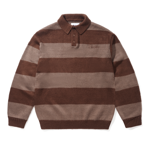 Butter Goods Jive Stripe Knit Sweater, Chocolate