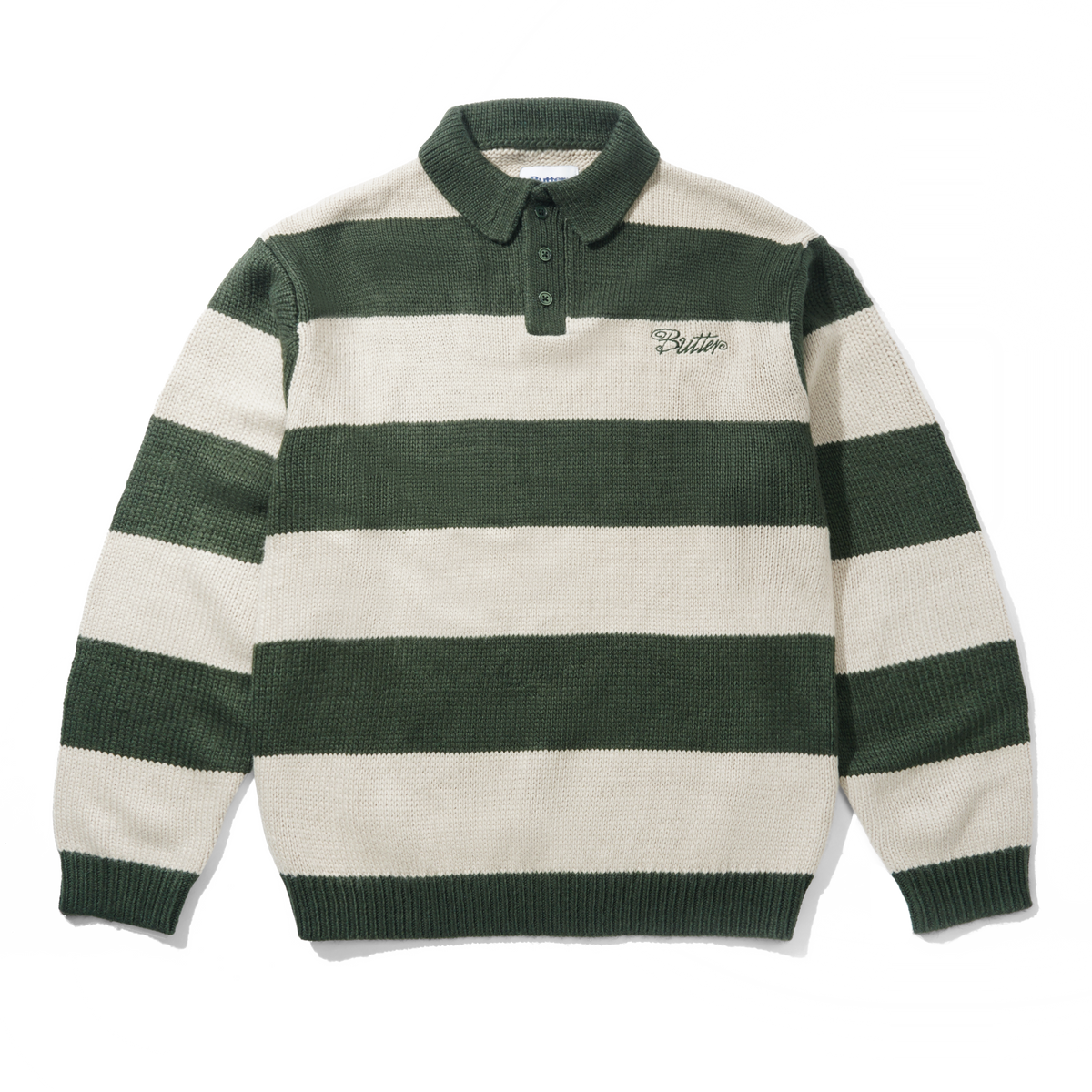 Jive Stripe Knit Sweater, Forest / Cream