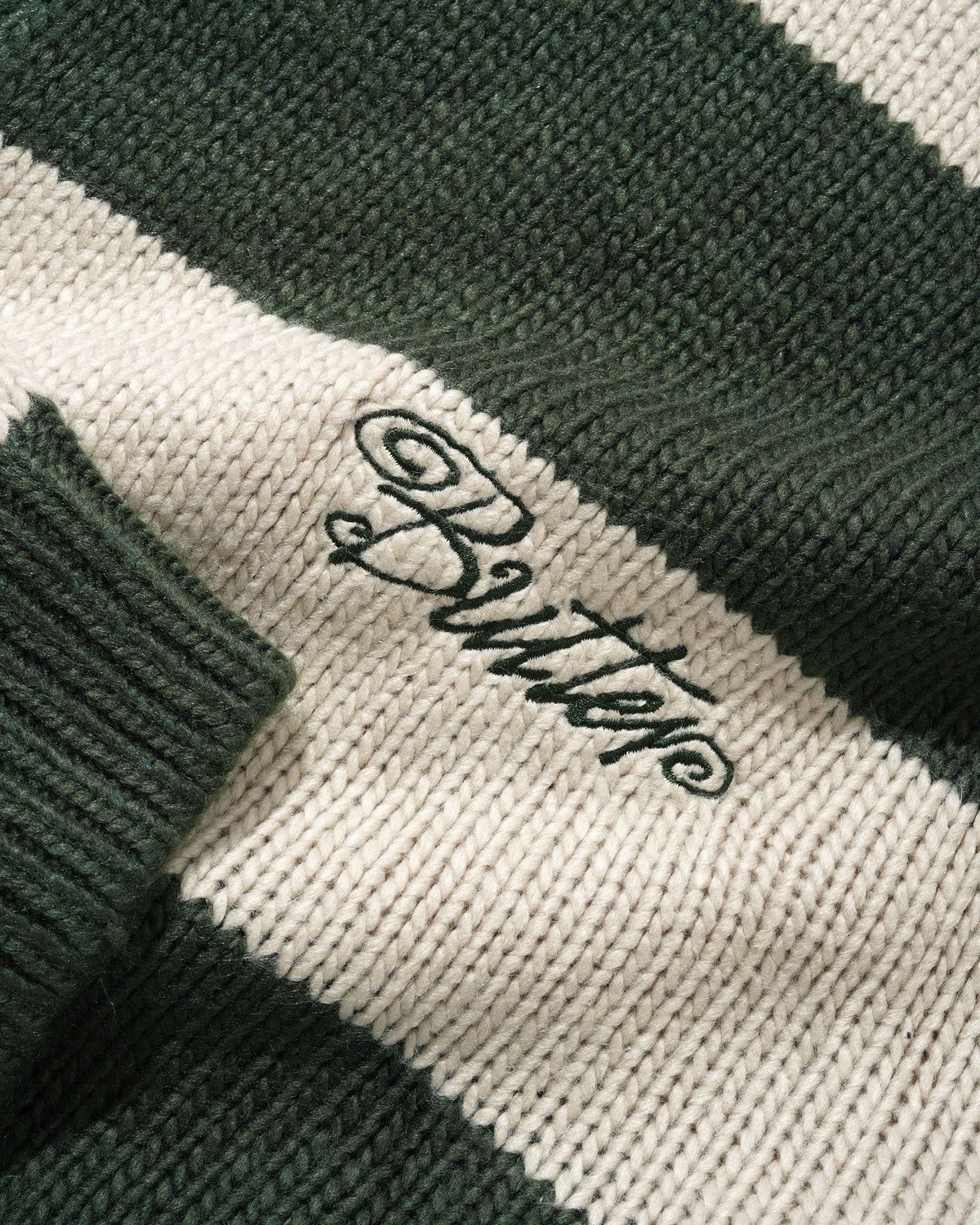 Jive Stripe Knit Sweater, Forest / Cream