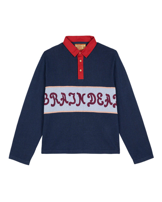 Lifted Stripe L/S Rugby Shirt, Navy Multi