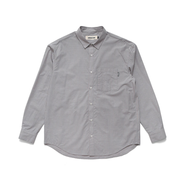 Metalwood L/S Button Up Shirt, Grey / Peach