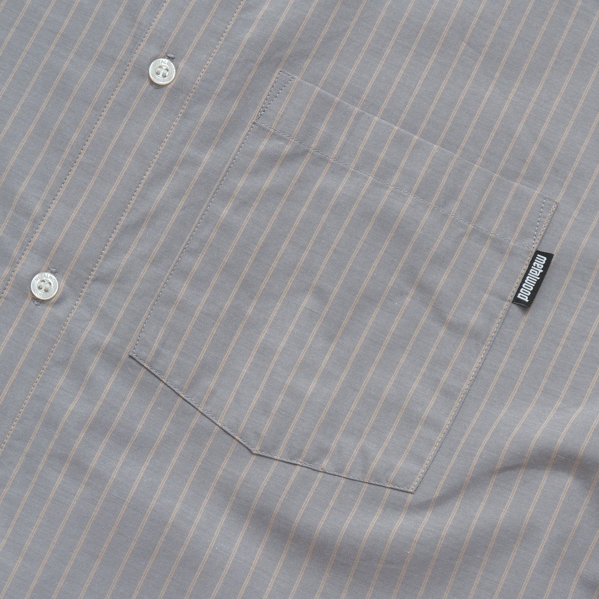 L/S Button Up Shirt, Grey / Peach