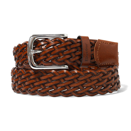 Leather Braided Belt, Brown