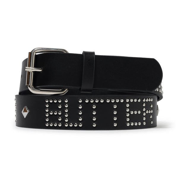 Butter Goods Leather Studded Belt, Black