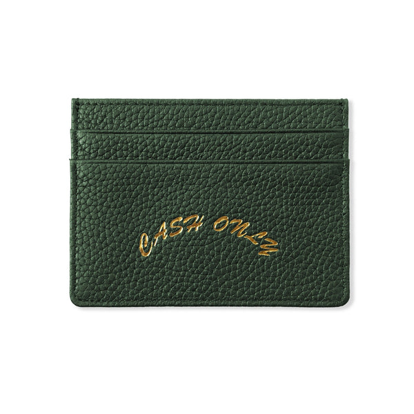 Cash Only Leather Cardholder, Emerald