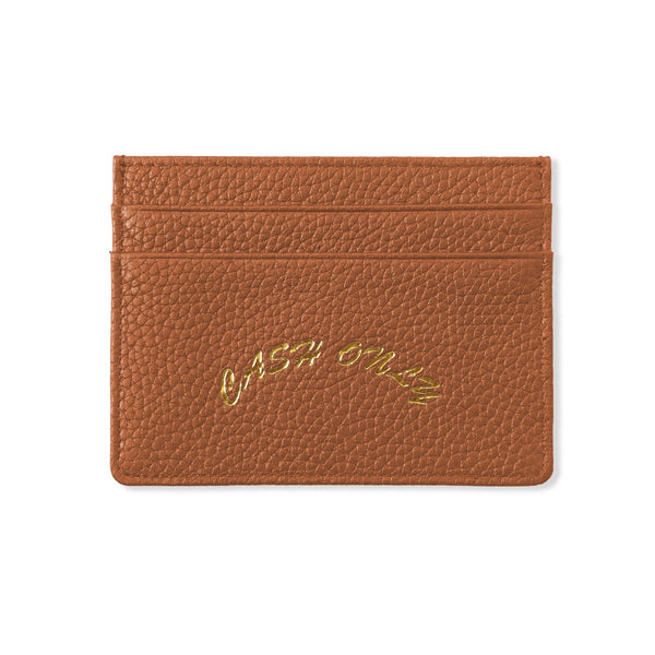 Cash Only Leather Cardholder, Tan