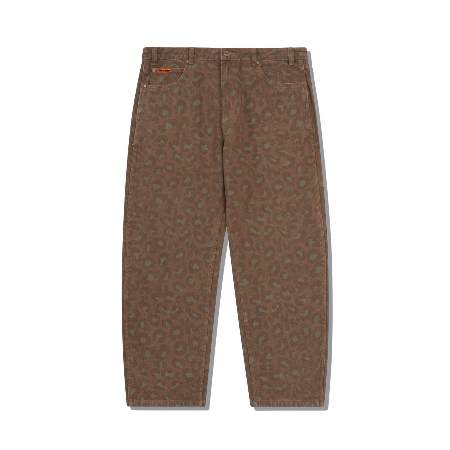 Leopard Denim Jeans, Rust