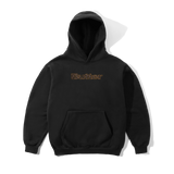 Leopard Print Logo Pullover Hood, Black