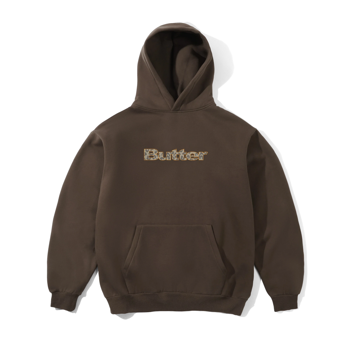 Leopard Print Logo Pullover Hood, Brown