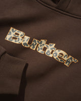 Leopard Print Logo Pullover Hood, Brown
