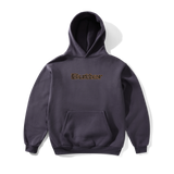 Leopard Print Logo Pullover Hood, Lead Blue