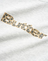 Leopard Print Logo Tee, Ash