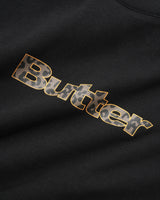 Leopard Print Logo Tee, Black