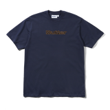 Leopard Print Logo Tee, Navy