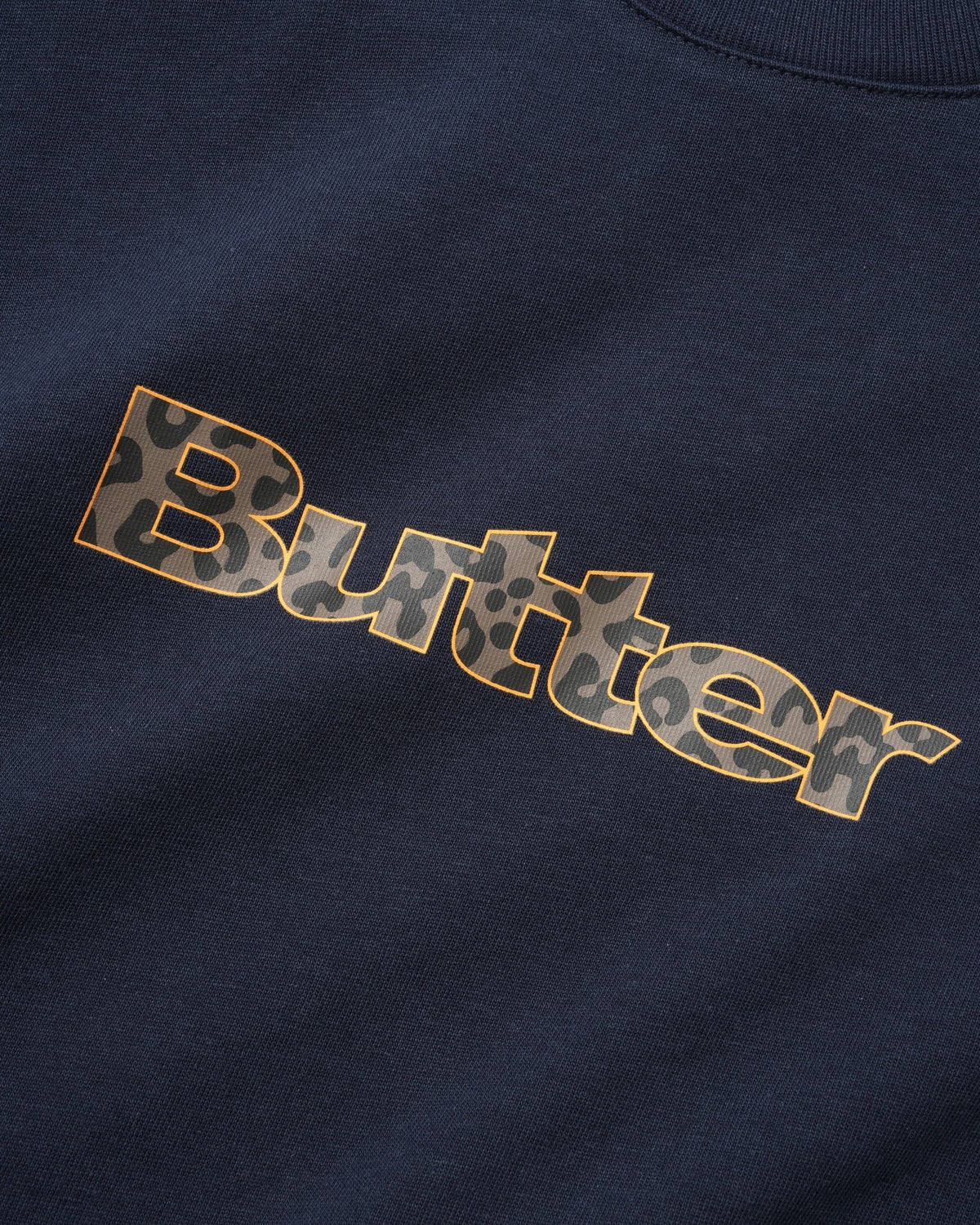 Leopard Print Logo Tee, Navy