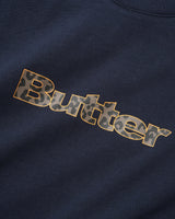Leopard Print Logo Tee, Navy