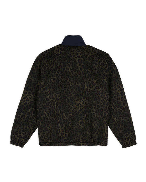 Brain Dead Leopard Reverse Sherpa Jacket, Olive