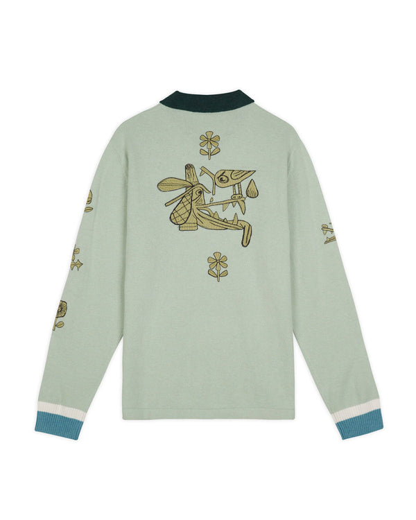 Brain Dead Lex Half Zip Sweater, Mint