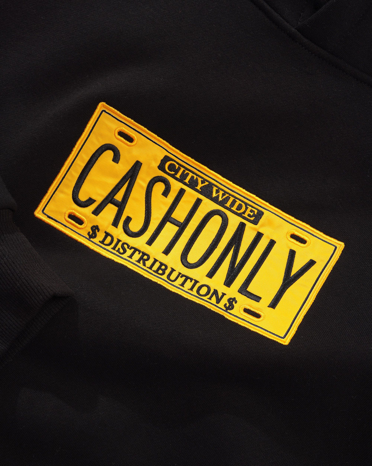 License Plate Pullover Hood, Black
