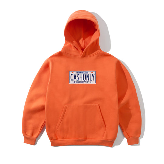 License Plate Pullover Hood, Tangerine