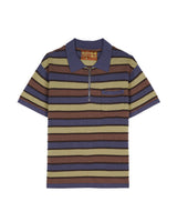 Lifted Stripe Half Zip Shirt, Blue Multi
