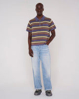 Lifted Stripe Half Zip Shirt, Blue Multi