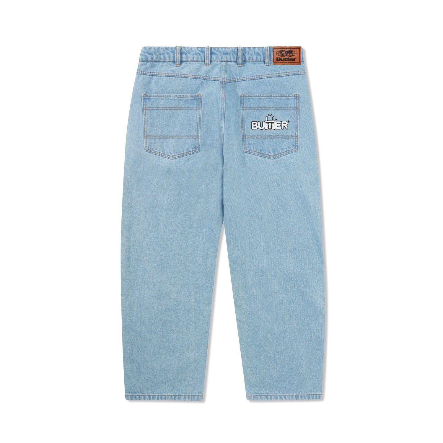 Lock Baggy Denim Jeans, Light Indigo