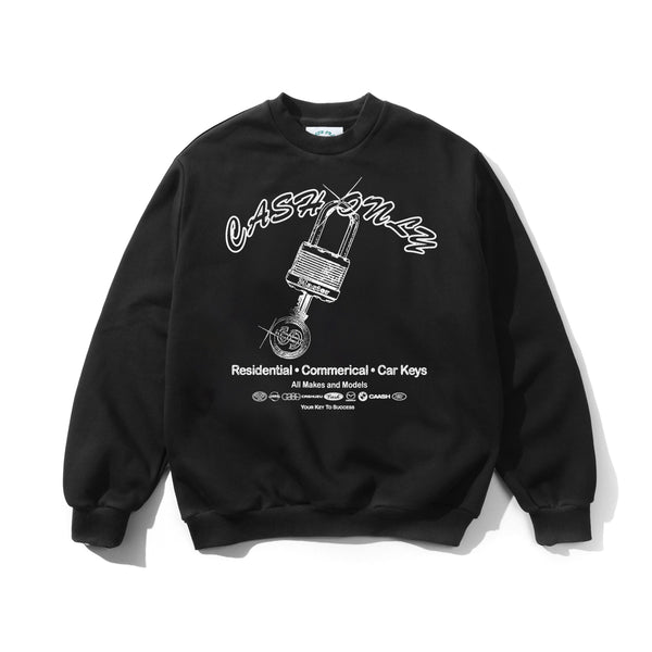 Cash Only Locksmith Crewneck, Black