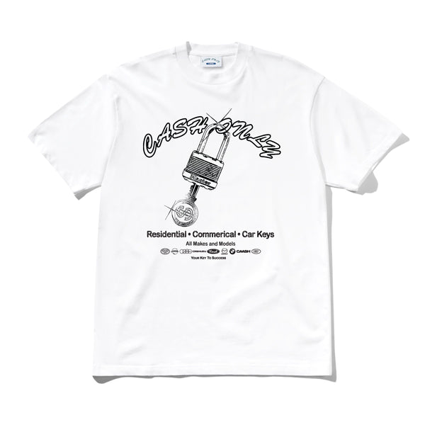 Cash Only Locksmith Tee, White