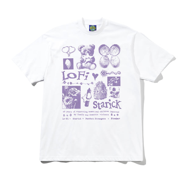 Lo-Fi Starick Tee, White / Purple