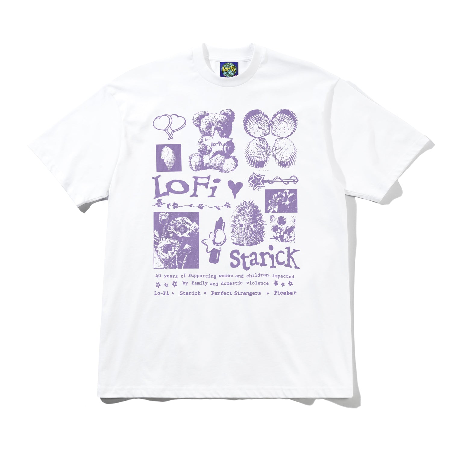 Starick Tee, White / Purple