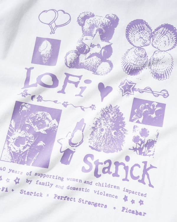 Lo-Fi Starick Tee, White / Purple