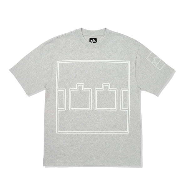 The Trilogy Tapes TTT Logo Outline Tee, Grey Marle
