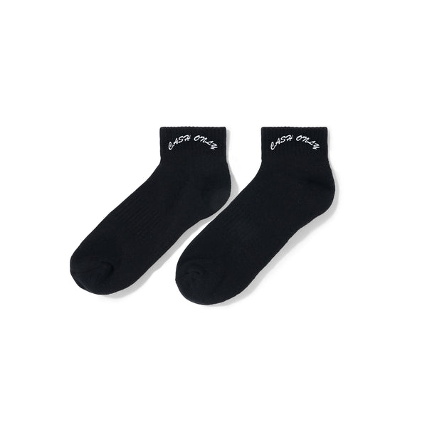 Cash Only Logo Ankle Socks, Black