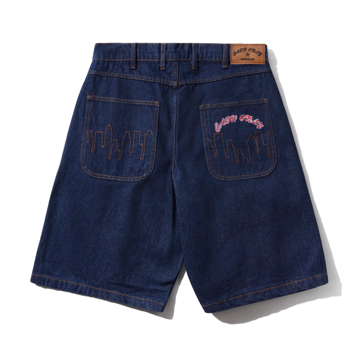 Logo Denim Shorts, Raw Indigo