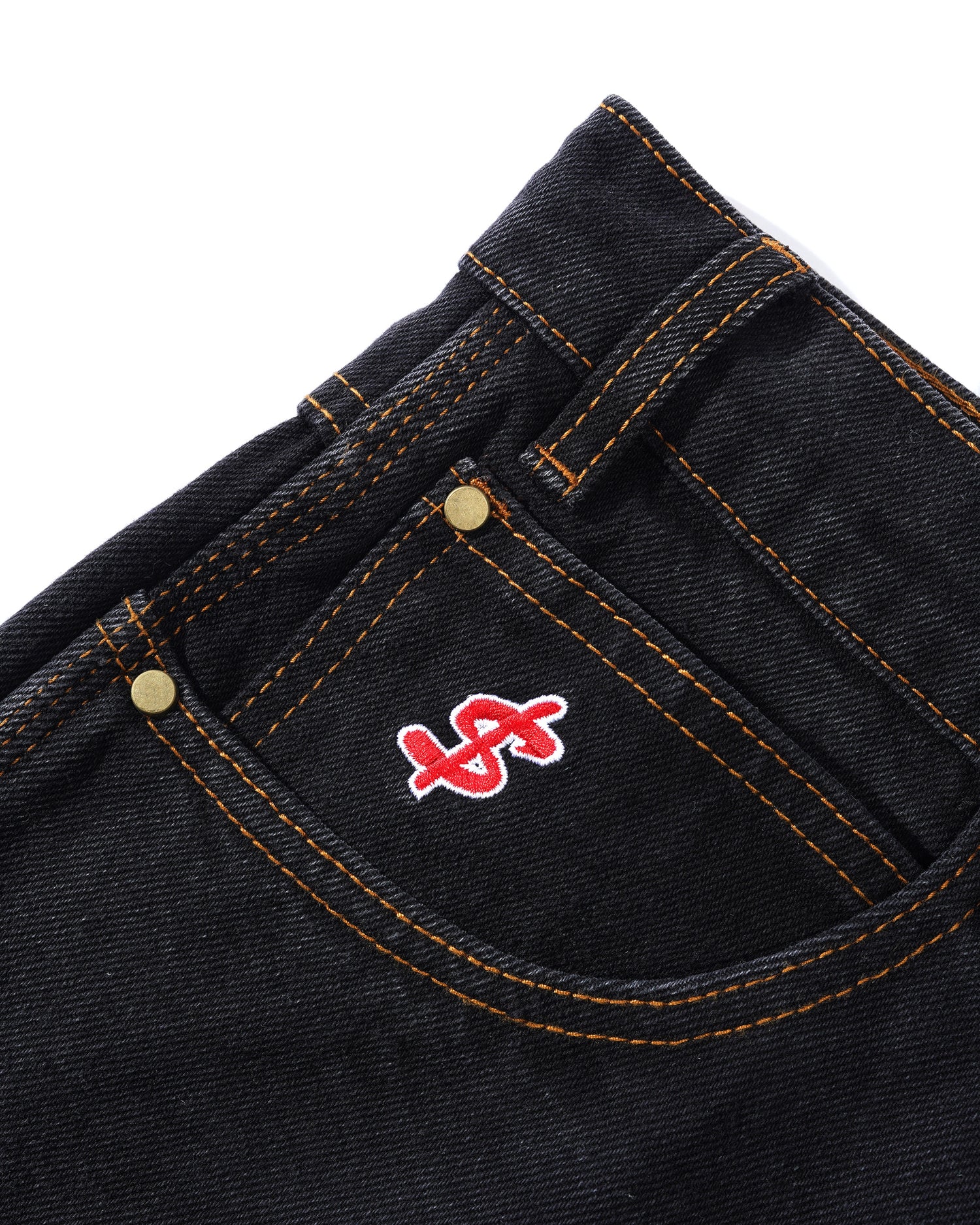 Logo Denim Shorts, Washed Black