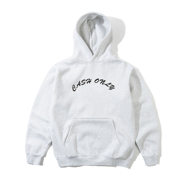Cash Only Logo Pullover Hood, Ash