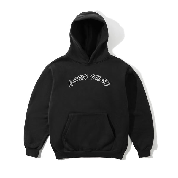 Cash Only Logo Pullover Hood, Black