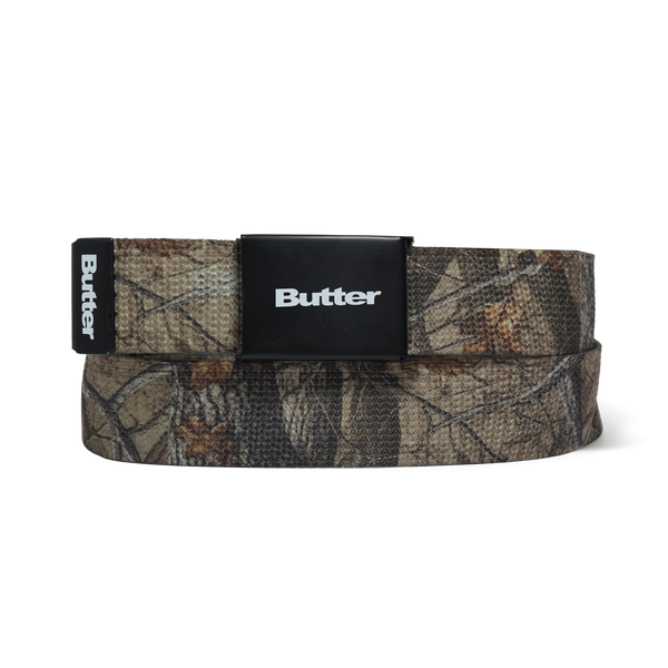 Butter Goods Logo Woven Belt, Forest Camo