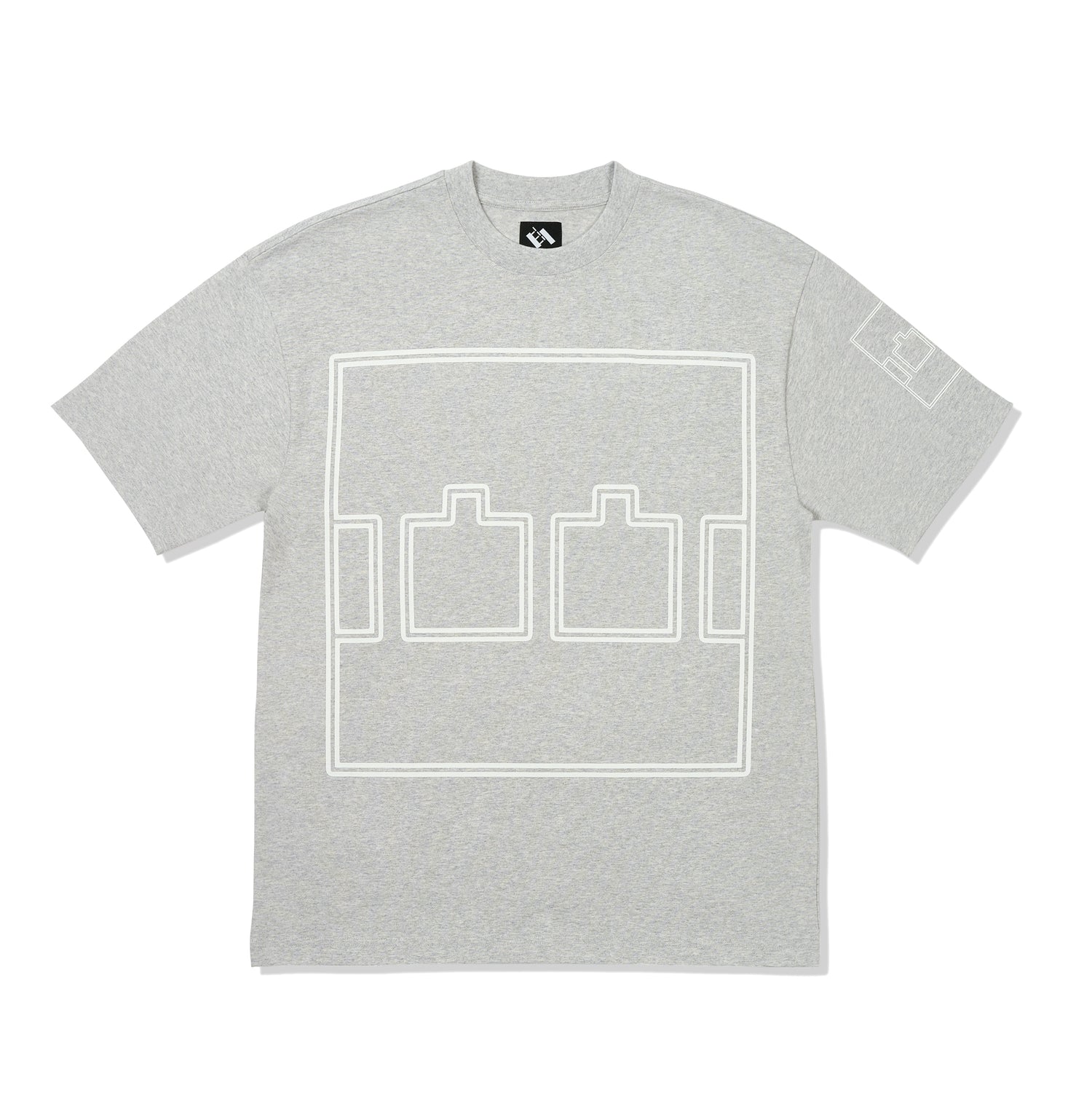 TTT Logo Outline Tee, Grey Marle