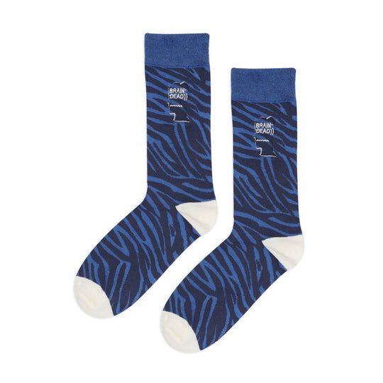 Logohead Dress Socks, Blue Zebra