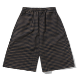 Loose Shorts, Brown Seersucker Plaid