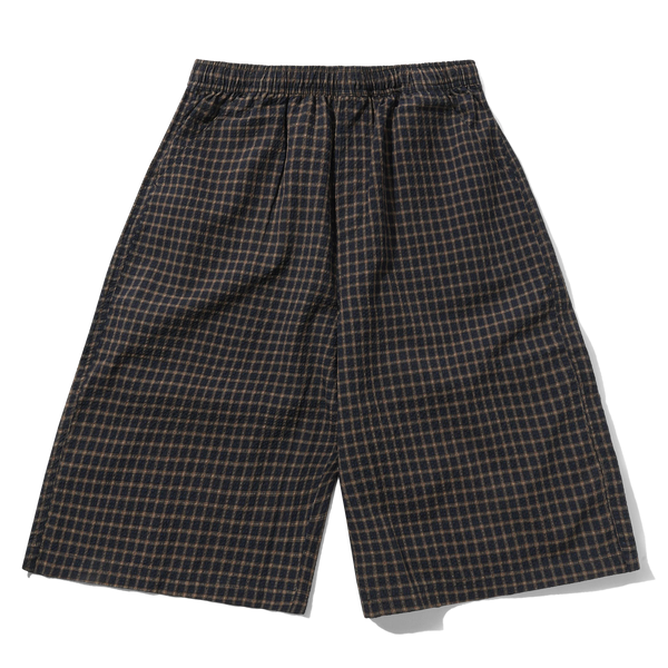 Butter Goods Loose Shorts, Brown Seersucker Plaid