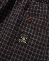 Loose Shorts, Brown Seersucker Plaid